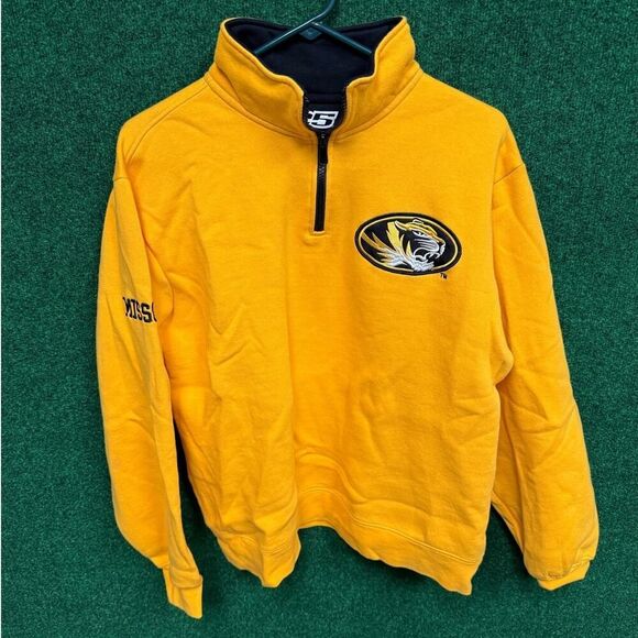 University of Missouri MIZZOU Yellow & Black Pullover Sweatshirt Sz Large UNISEX - Picture 1 of 7